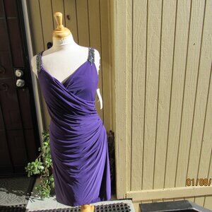 #771  NEW WOMAN'S PURPLE SEQUIN DRESS BY RALPH LAUREN  (SIZE 14)